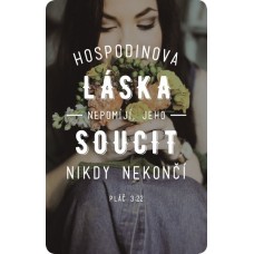 Magnetka Hospodinova láska nepomíjí - dívka s květinou